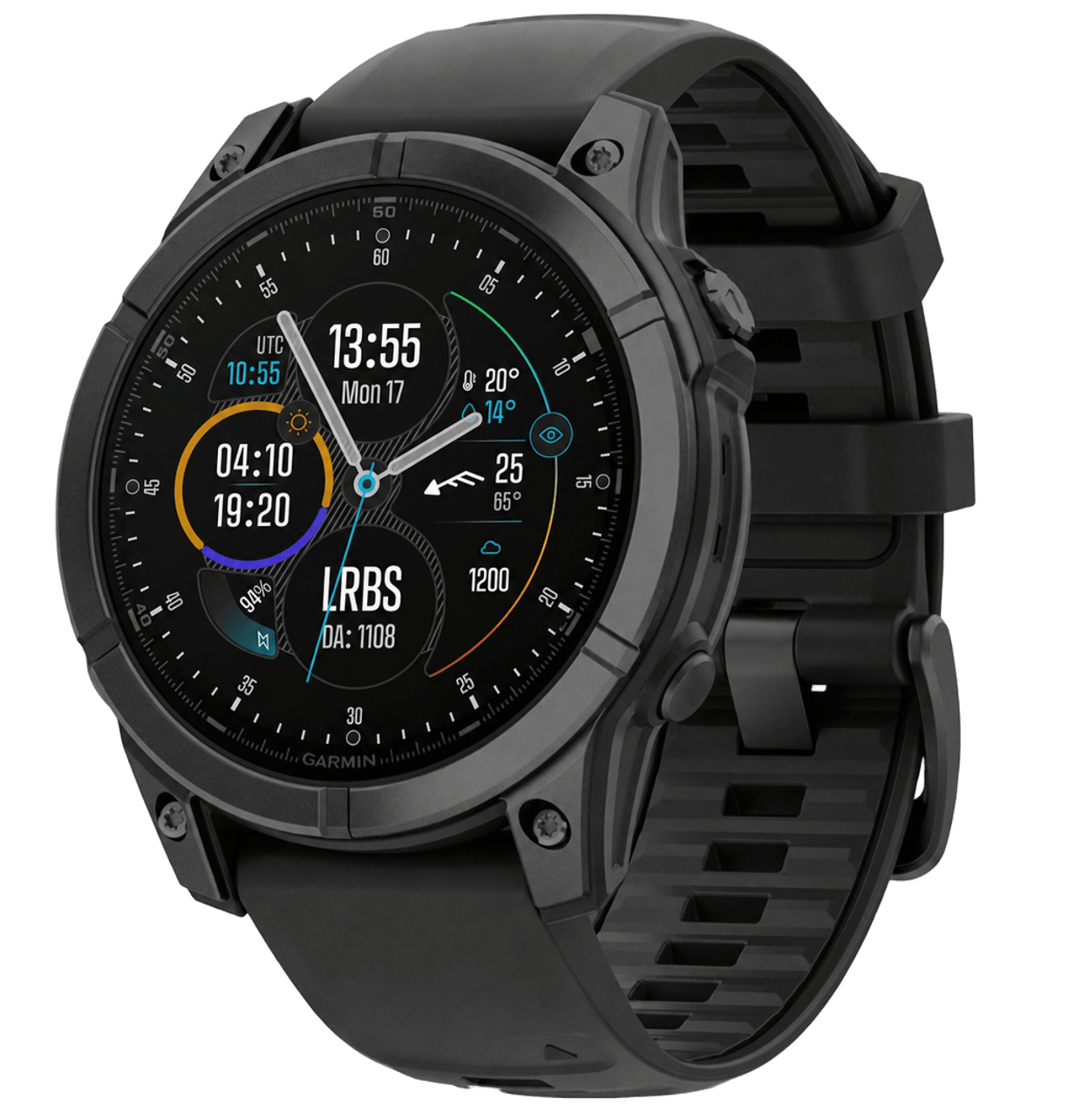 VFR Pilot watch face on a Garmin AMOLED smartwatch